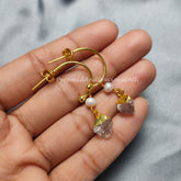 Raw Herkimer Quartz Earrings, Electroplated Earrings, April Birthstone, Sold By Pair